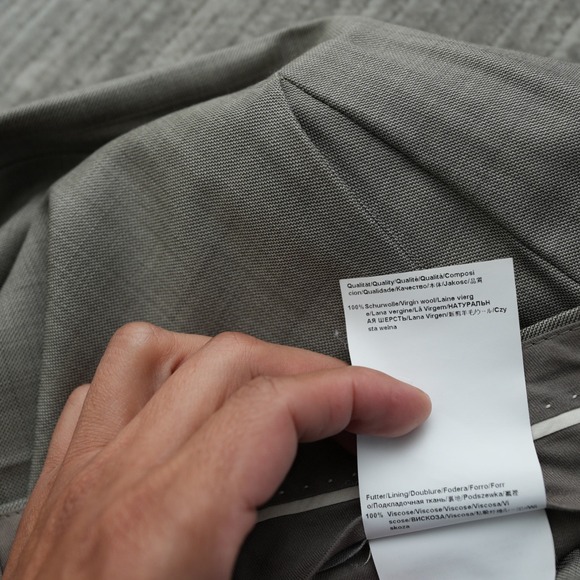 Hugo Boss Dress Pants Men Gray Wool Viscose 34R Measured 33x30.5 - Picture 4 of 13